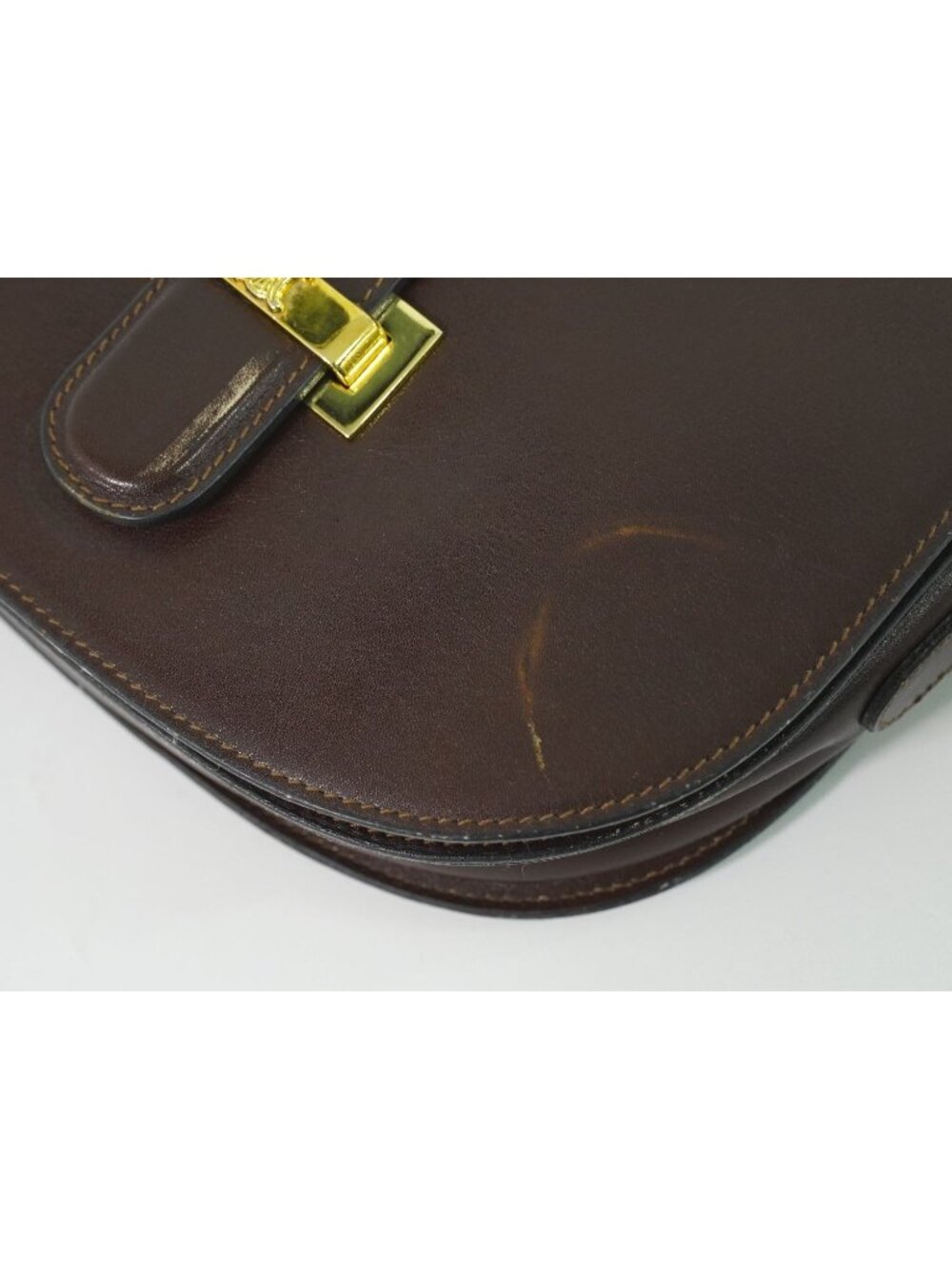 Celine Leather Shoulder Bag Pochette Brown - Picture 7 of 9
